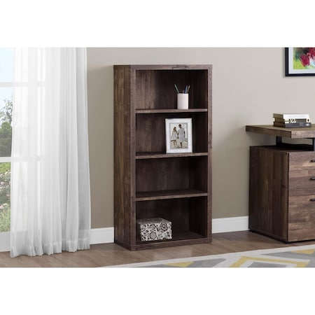 Gfancy Fixtures 47.5 in. Brown Particle Board & MDF Bookshelf with Adjustable Shelves GF3708488